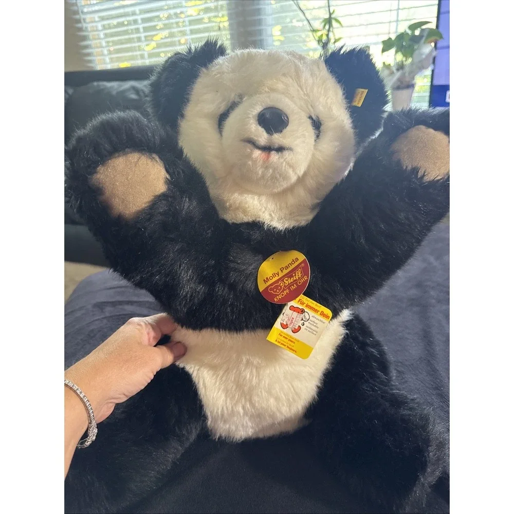 Steiff Bear Molly Panda Style Larger Size 0326/45 Signed Hans Otto Steiff VTG --